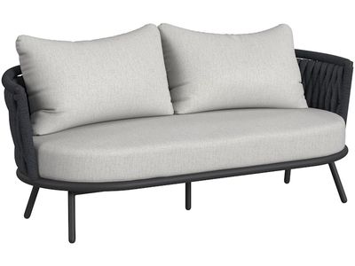 Bali Loveseat with Olefin Grey in Dark Grey