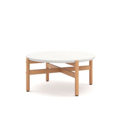 SOLSTICE COFFEE TABLE WOOD BASE / TERAZZO TOP
