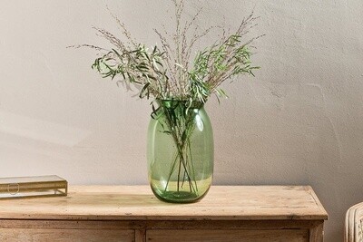 Glass Vase Tall Green