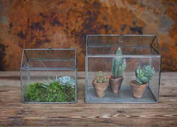 Mini Green House-Antique Zinc 27.5 x31 x21cm