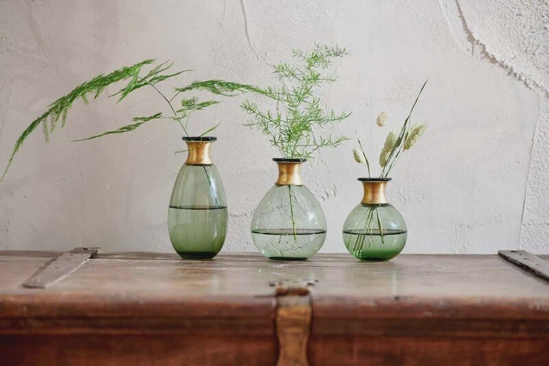 Mini Green Glass Vase