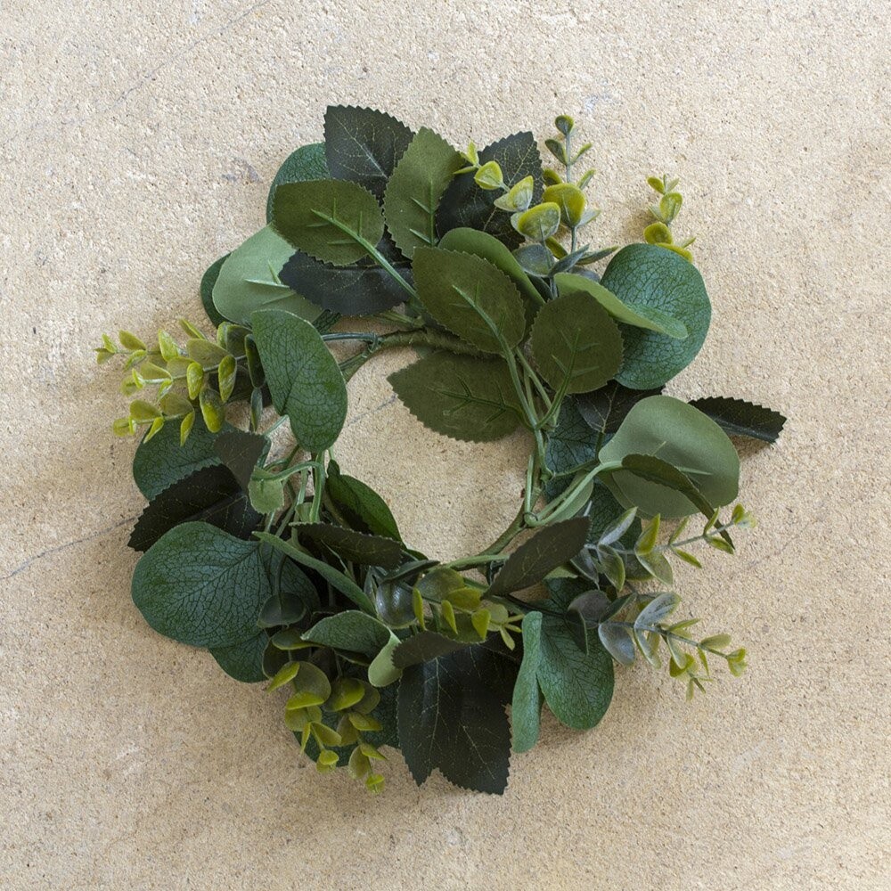 Eucalyptus &amp; Rose Leaf Candle Ring