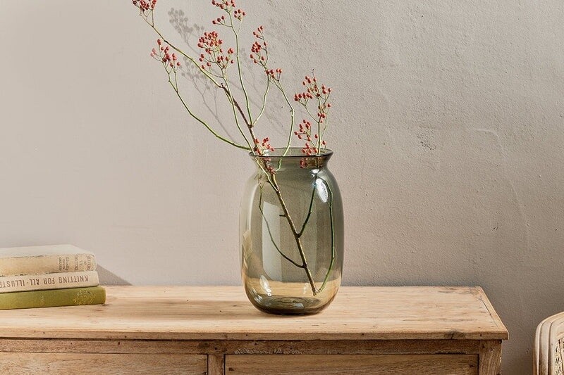 Glass Vase Tall Smoke