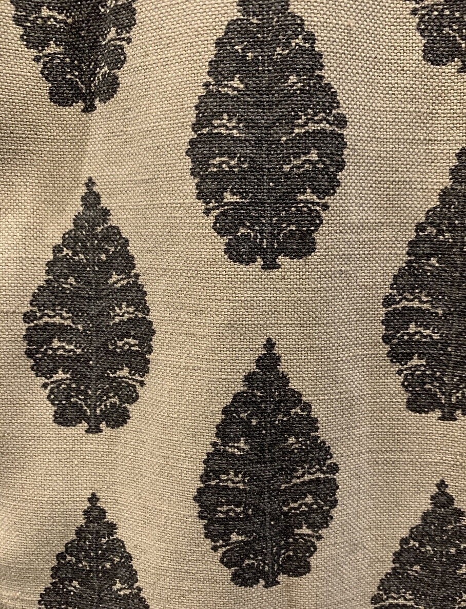 Laibik Small Print Charcoal Curtains (Pair) **Was £500**