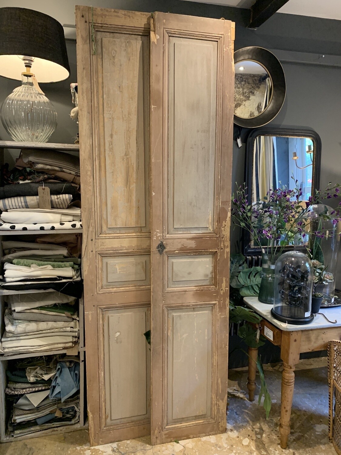 Original French Vintage Pair of Doors