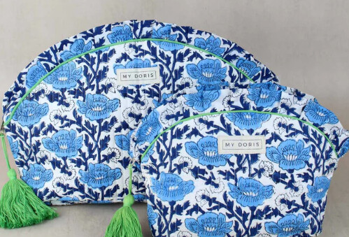 Large Block Print Wash Bags