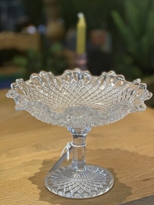 Vintage Cut Glass Cake Stand