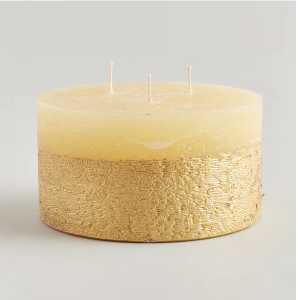 Gold Half Dipped Multiwick Candle