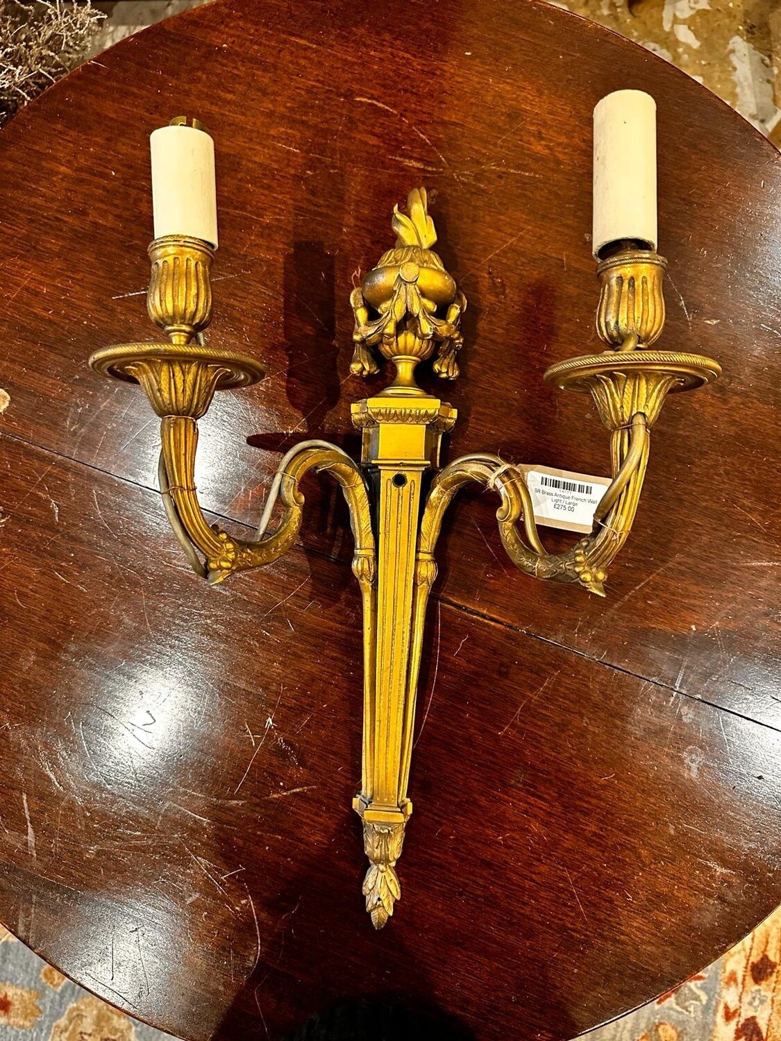 SR Brass Antique French Wall Light, Colour/Size: Large