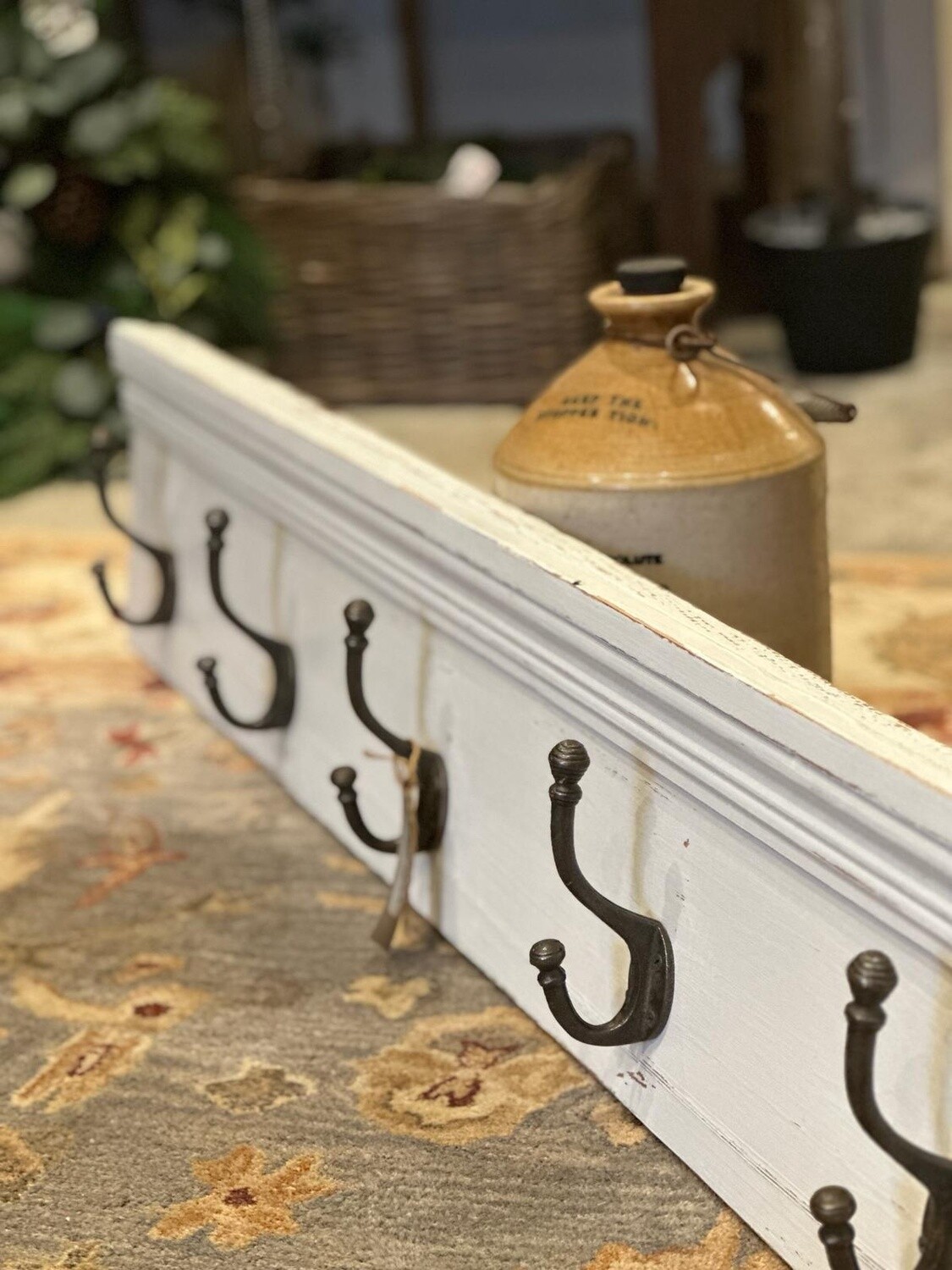 Large Painted 5 Hook Coat Rack TC5