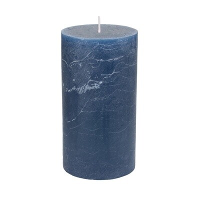 Rustic Pillar Candle/ 70x130mm Inky Blue