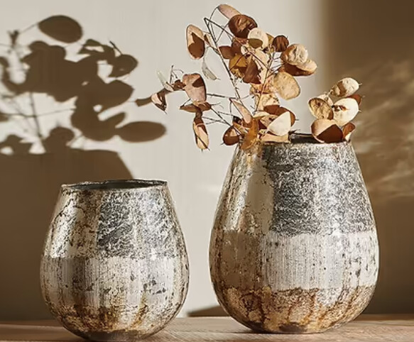 Large Babia Recycled Glass - Antique Gold