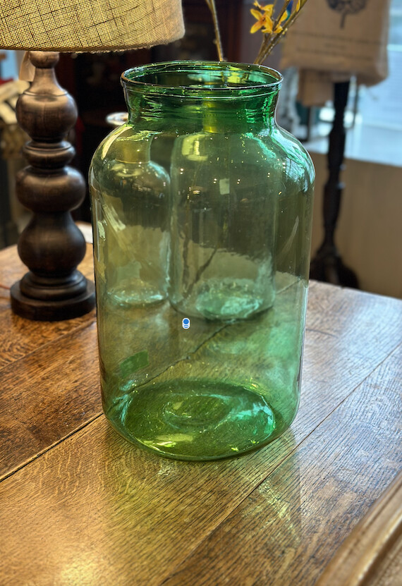 Large green bottle vase