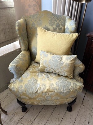 Antique Wingback Upholstered Chair