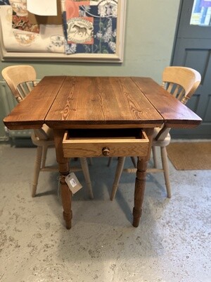 Drop Leaf Victorian Pine Table with Drawer