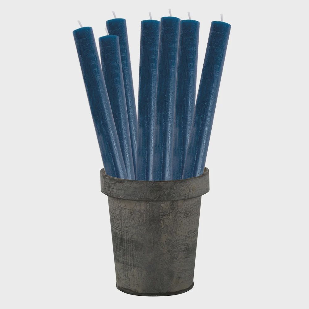 G I Rustic Dinner Candle/Inky Blue