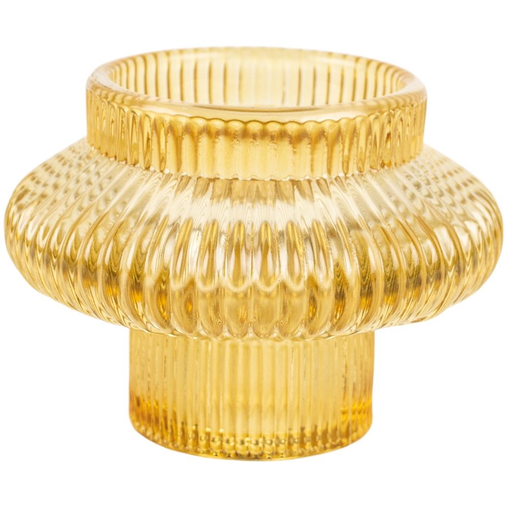G I  Duo Glass Candleholder/Lemon