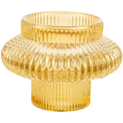 G I  Duo Glass Candleholder/Lemon