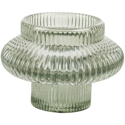 G I Duo Glass Candleholder/Mist