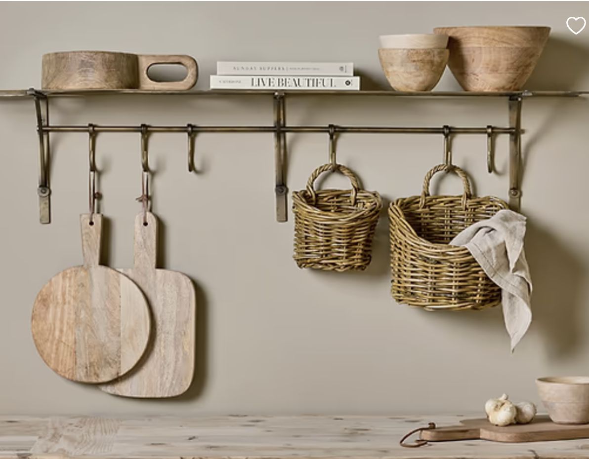 Basti Antique Brass storage shelf