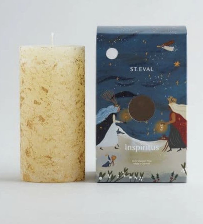 Gold Marbled Pillar Candle