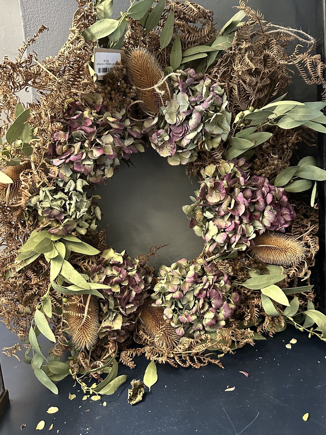 Dried Hydrangea / Fern Wreath