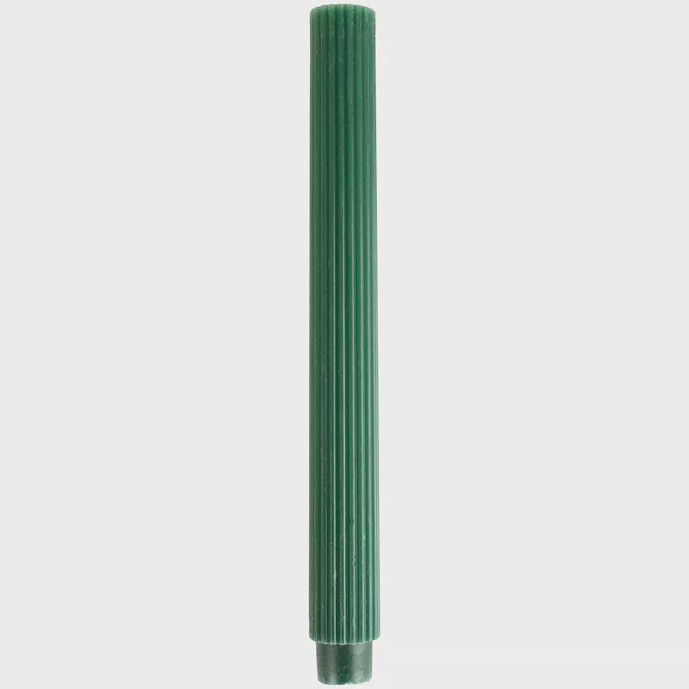 G I Scalloped Dinner Candle/Emerald