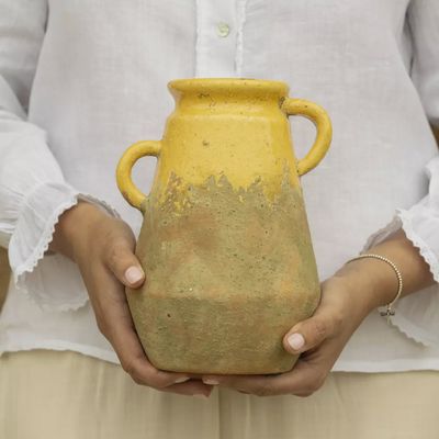 Terracotta Vase/Yellow