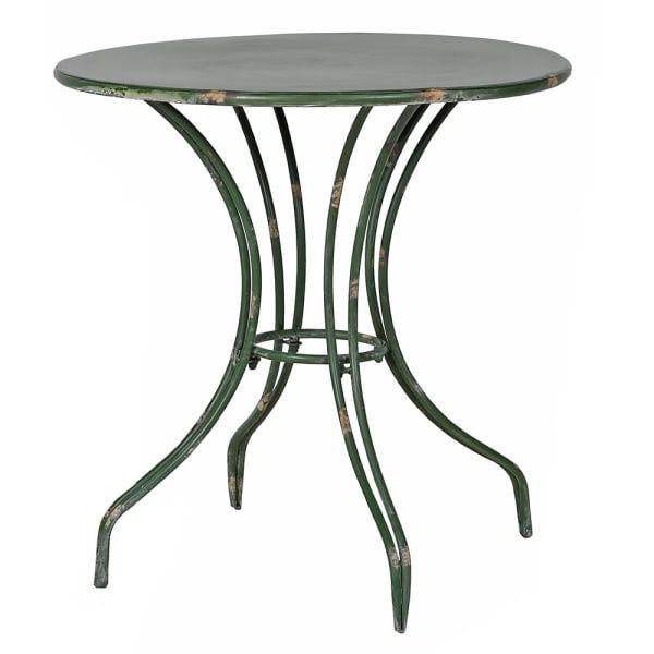 Distressed Round Metal Table (Dark Green)