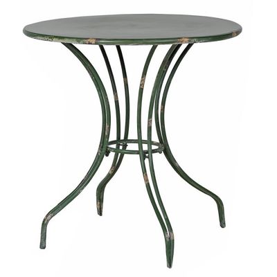 Distressed Round Metal Table (Dark Green)