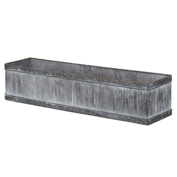 Long Ribbed Zinc Planter