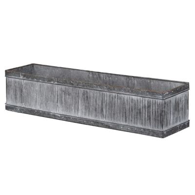 Long Ribbed Zinc Planter