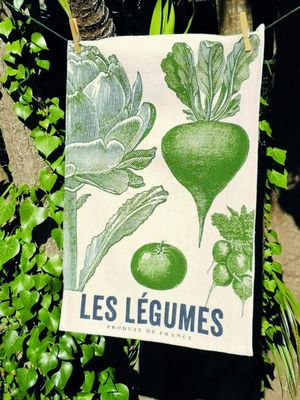 C V Tea Towel/Les Legumes