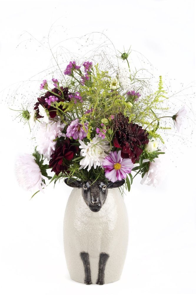 Quail Black Faced Sheep Flower Vase