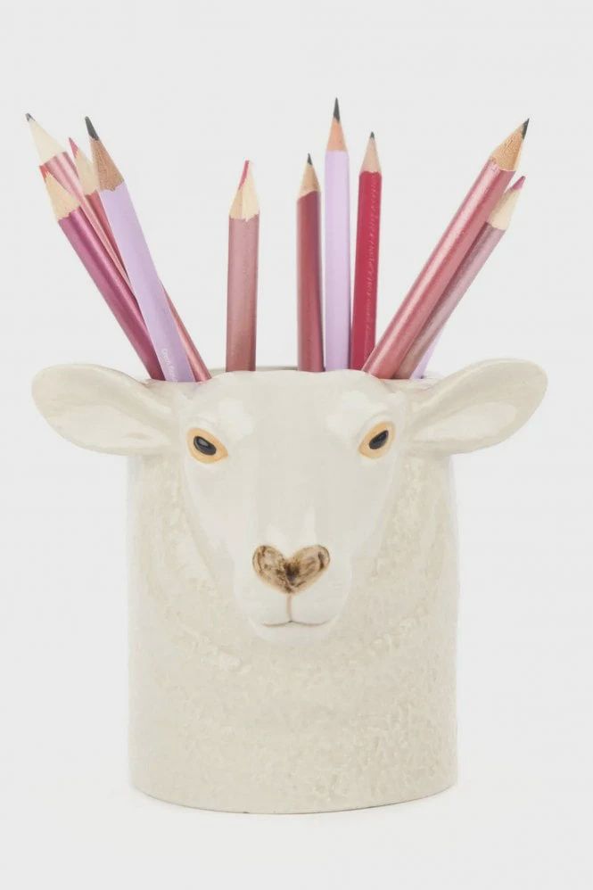 Quail White Faced Suffolk Sheep Pencil Pot