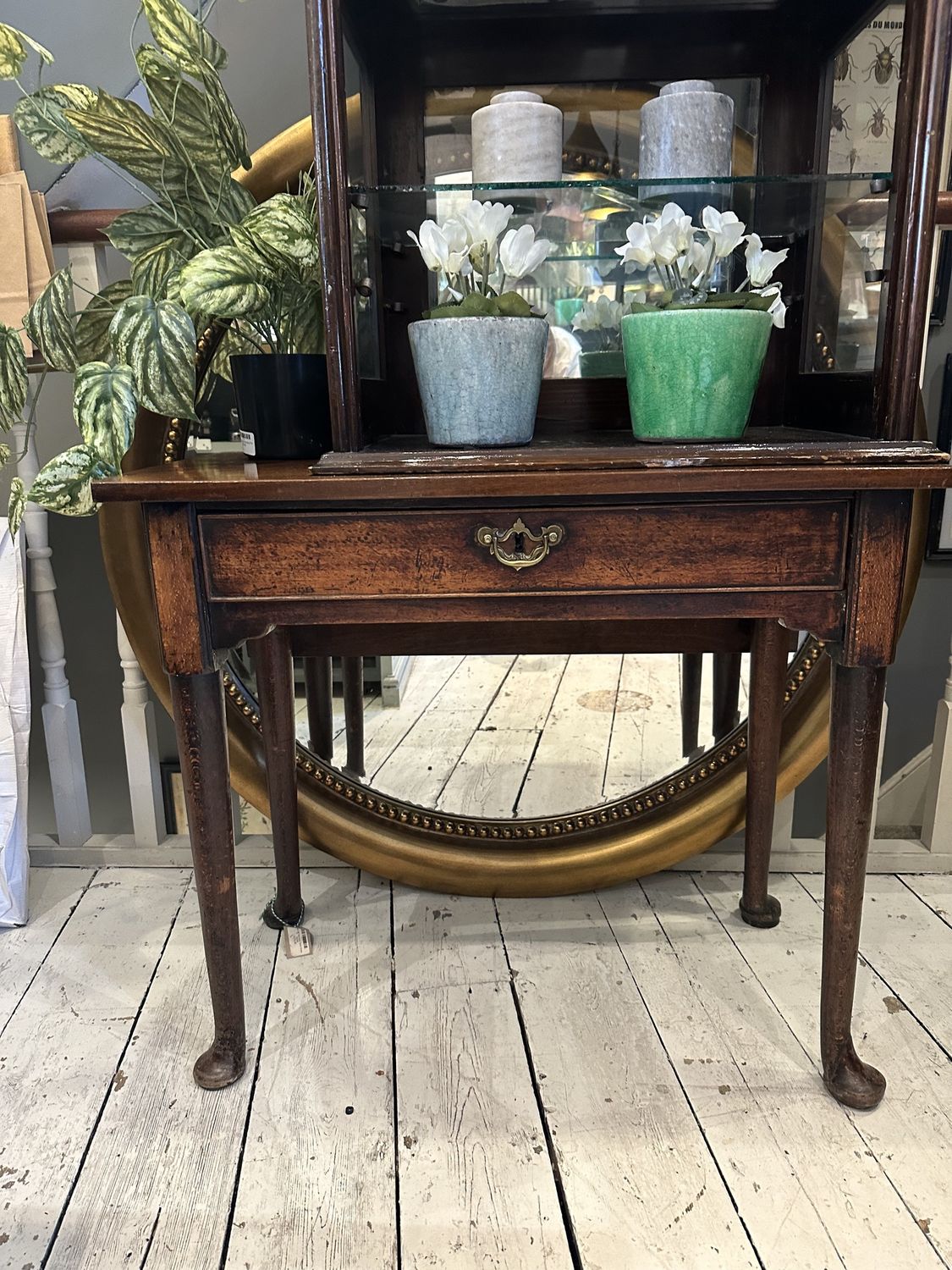 Drop Leaf Georgian Table/ Brass Handle