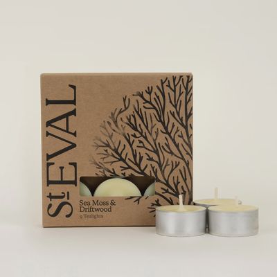 St Eval Sea Moss &amp; Driftwood Scented Tealights