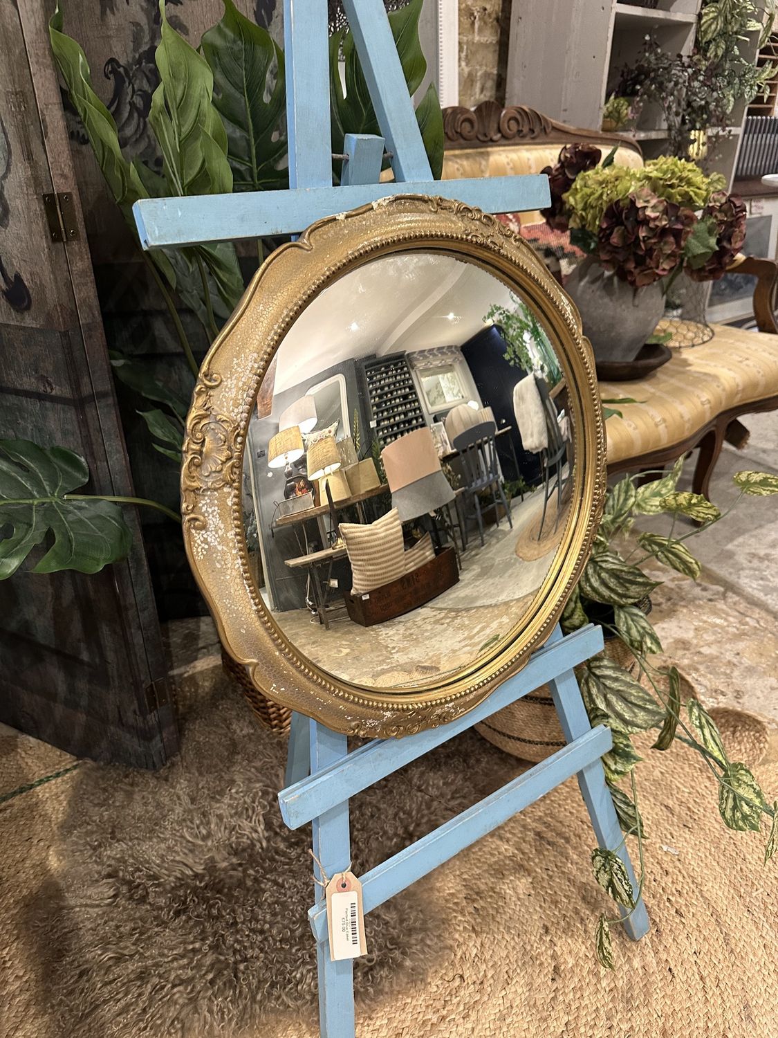 Vintage Gilt Round Mirror