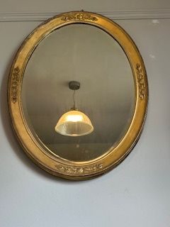 Vintage Gilt Oval Mirror