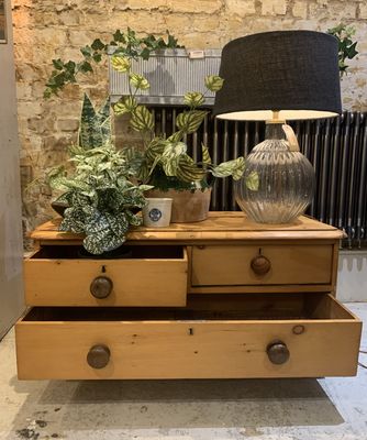 Vintage Waxed Pine Three Drawer Cabinet