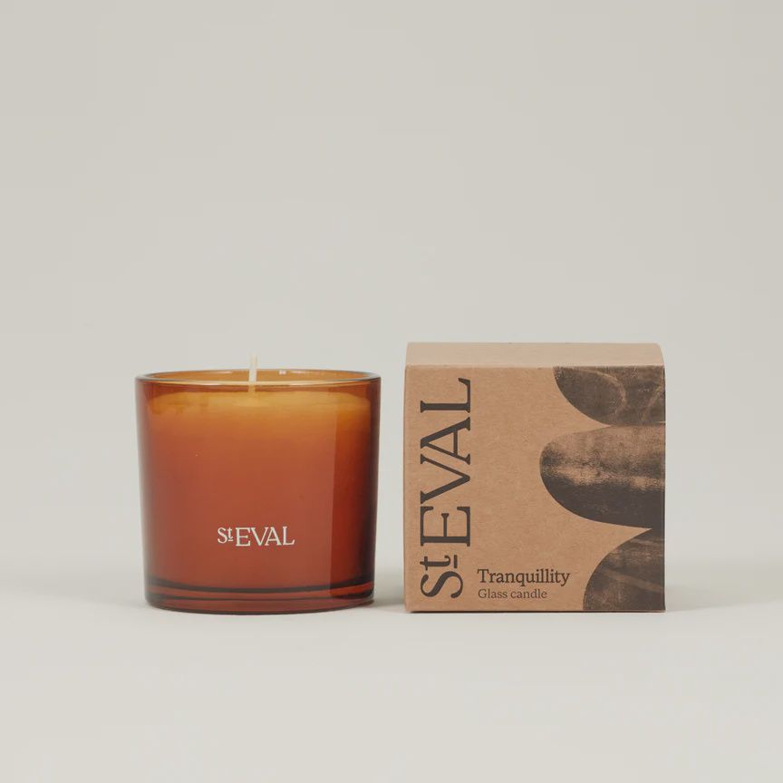 St Eval Tranquility Amber Glass Candle