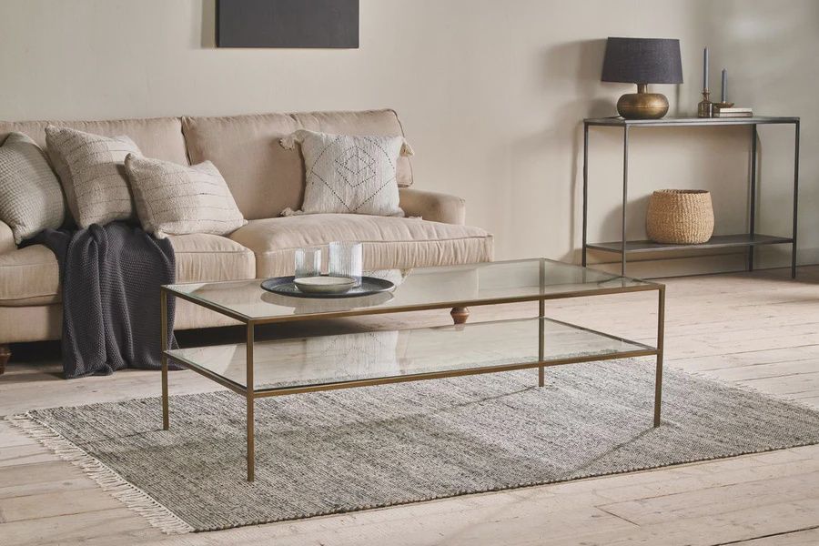 Nakura iron and glass coffee table