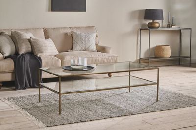 Nakura iron and glass coffee table