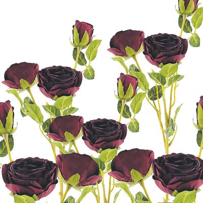 CV/Rose Spray Dark Red 61cm