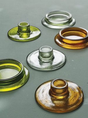 CV Simple Candleholder Vichy/ Moss Green