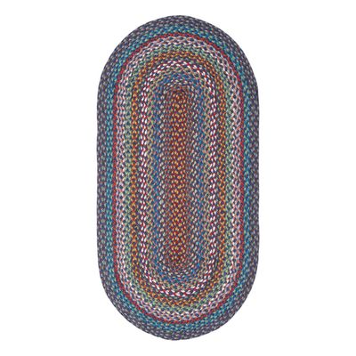 Carnival Blue Oval Jute Rug 69 x 122cm