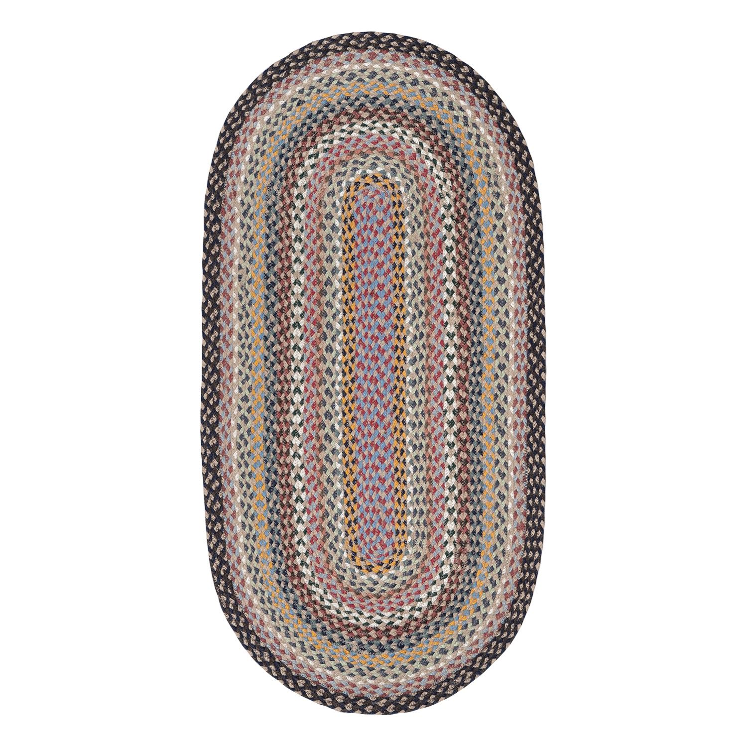 Misty Blue Oval Jute Rug 69 x 122cm