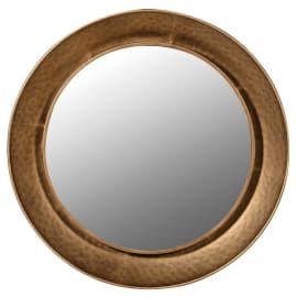 Gold Rim Round Mirror