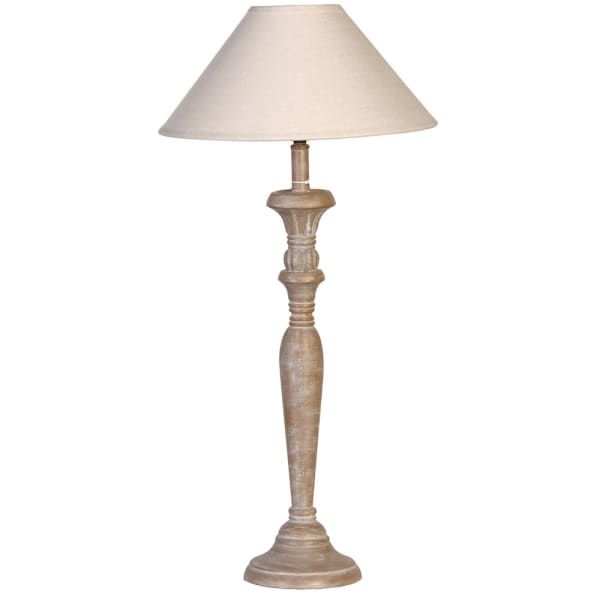 CH Grey Wash Candlestick Lamp/Shade