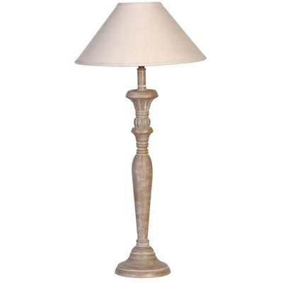 CH Grey Wash Candlestick Lamp/Shade